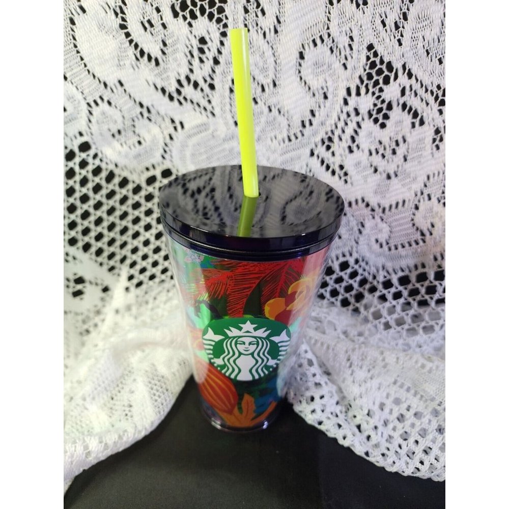 NEW! Starbucks 2022 Summer Forest Dream Aqua Terra Floral 16oz Tumbler Cold Cup
